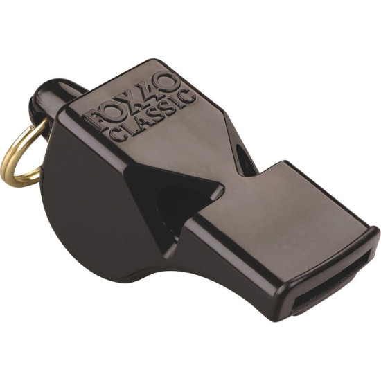 Σφυρίχτρα FOX40 Classic Safety Μαύρη με Κορδόνι